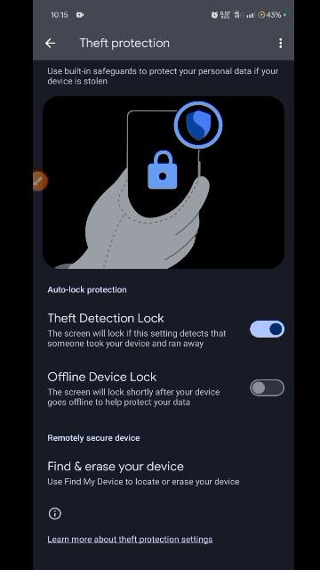 theft protection | google new security Android| realme c55 theif ...