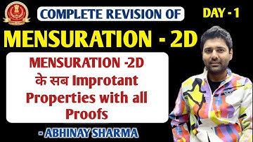 Mensuration -2d Part-1 - Area & Perimeter with all Proofs | Day - 1 | By Abhinay Sharma