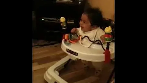 Baby laughing hysterically