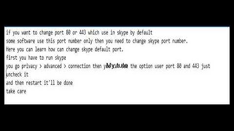 change skype port 80 or 443