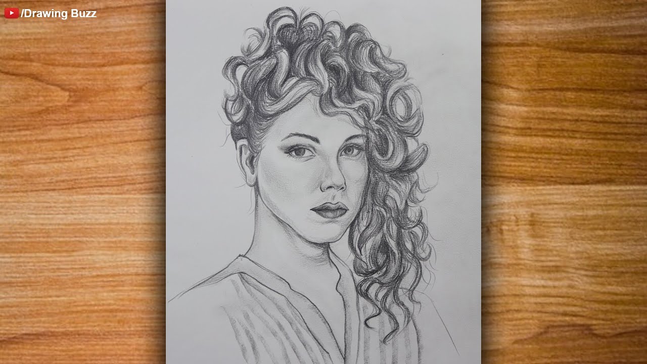 How to draw a girl with beautiful hairstyle - Draw a Girl with pencil ...