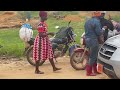 Crossing A African River With A Car No Bridge.