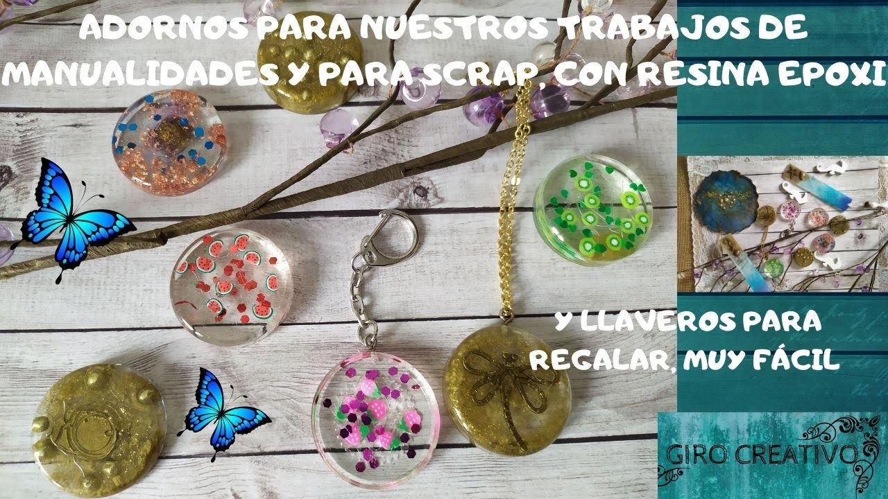 COMO HACER ADORNOS PARA NUESTROS TRABAJOS DE MANUALIDADES CON RESINA Y LLAVEROS DIVERTIDOS.