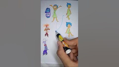 inside out 2 one line connect puzzle (joy, anxiety, sadness, fear) #art #insideout2 #shorts