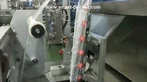 Tea bag with string film vertical bag form fill seal packaging machine testing video