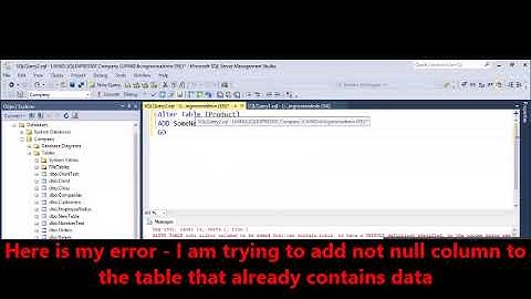 MSSQL - Fix Error - ALTER TABLE only allows columns to be added that can contain nulls