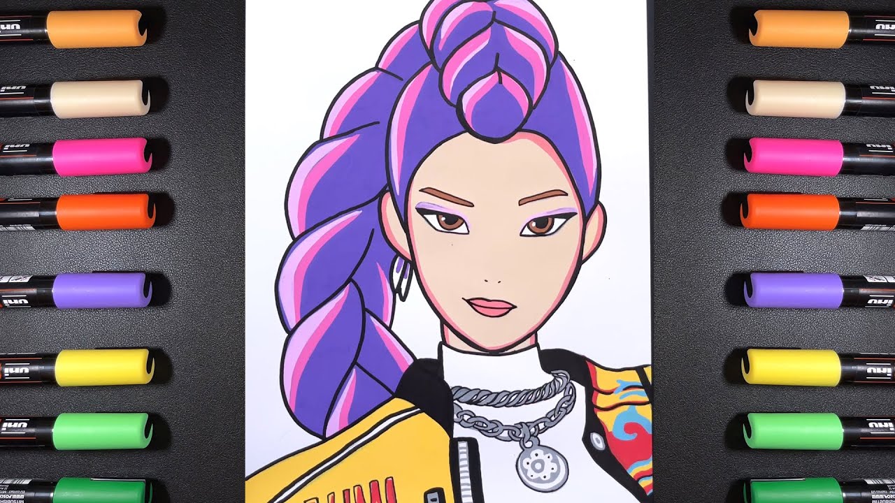 How to draw Rumi k-Pop Demon Hunters - YouTube