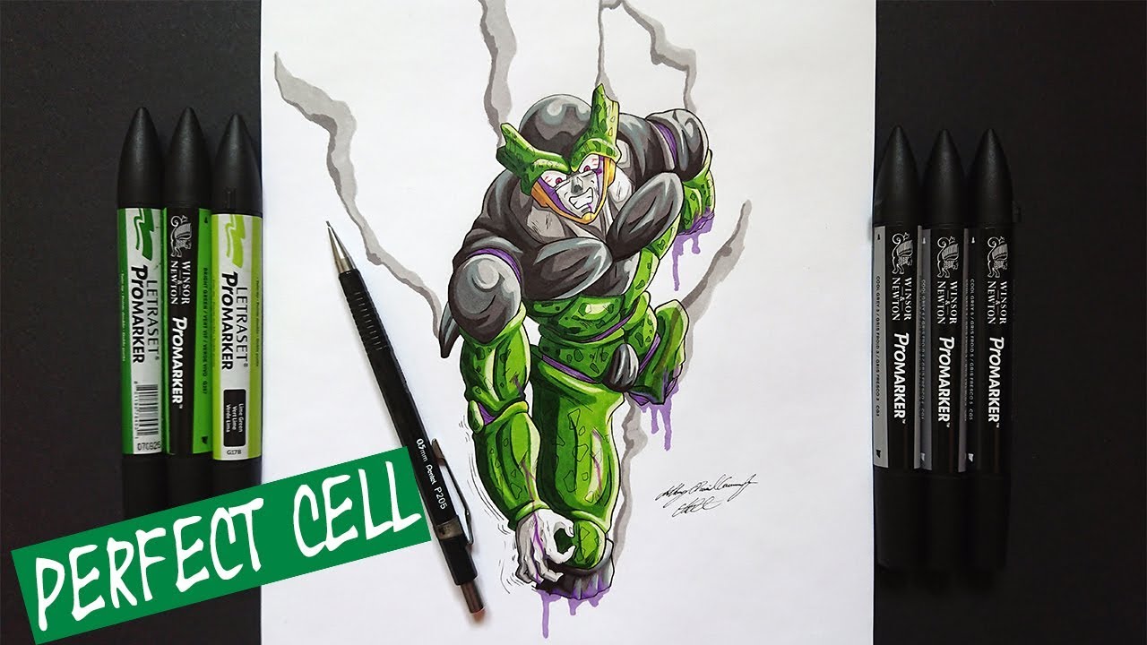 Drawing Cell Battle Damaged Dragonball Z Art Youtube