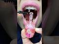ASMR Magic Barbie Eyebrow Gel into Anomaly Candy Liquid Camellia Pink Flower! #short #shorts 1379