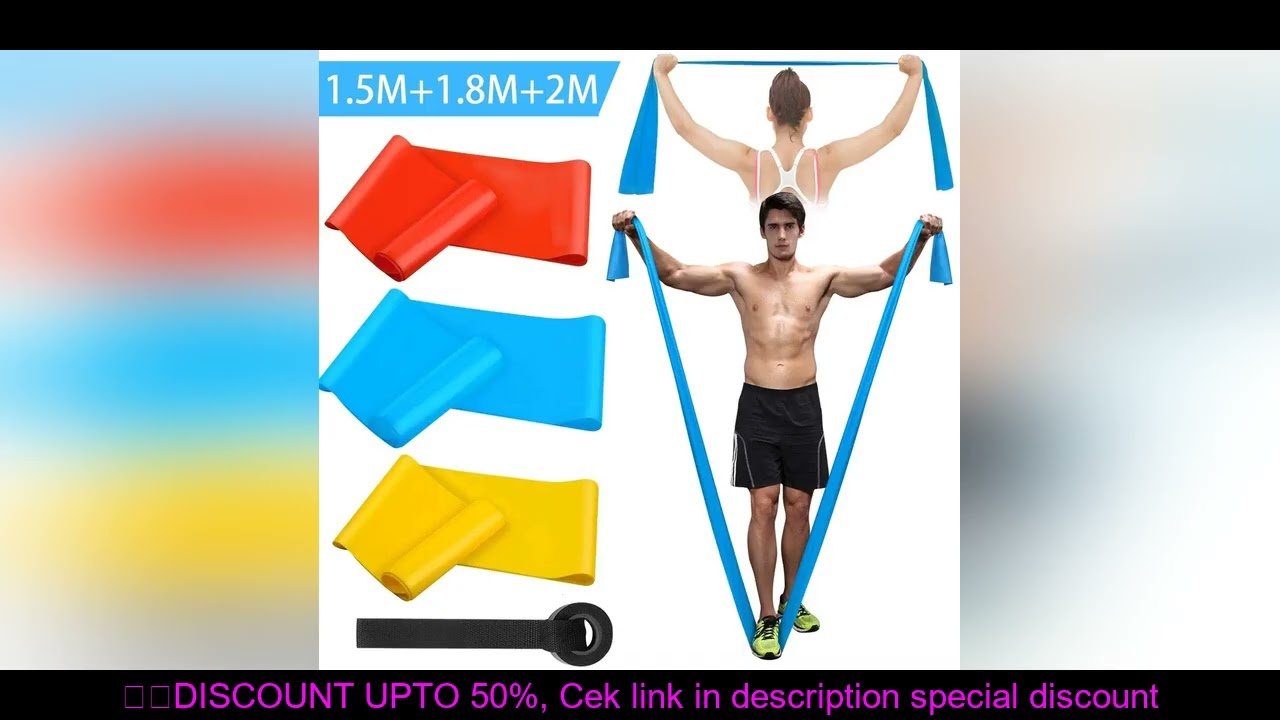 Elastic Fitness Bands 3Pcs Resistance Bands Elastic Fitness Tapes Yoga Pilates Crossfit Stretching M