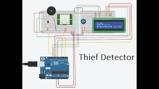 Thief Detector | Using PIR Motion Sersor | tinkercad | Project