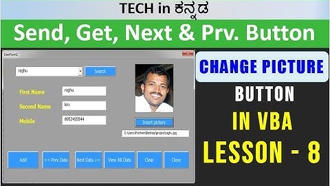 Excel VBA Tutorial in kannada: Add, Next, Prev & Search Buttons Simplified!| Lesson 8