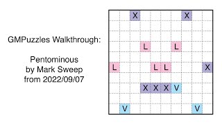 GMPuzzles - 2022/09/07 - Pentominous by Mark Sweep