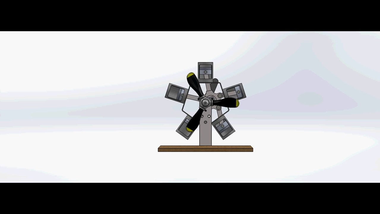 Radial Engine SolidWorks Model - YouTube