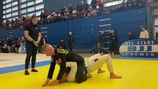 BJJ Light Featherweight match. DLR Sweep - Mount - Ezekeil Choke at All Stars Europeans 2023