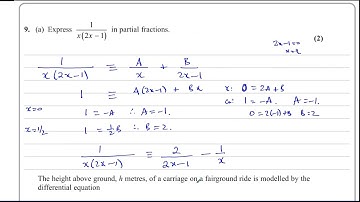 WMA14/01, (Edexcel), IAL, P4, October 2024, Q9, Partial Fractions, Differential Equations