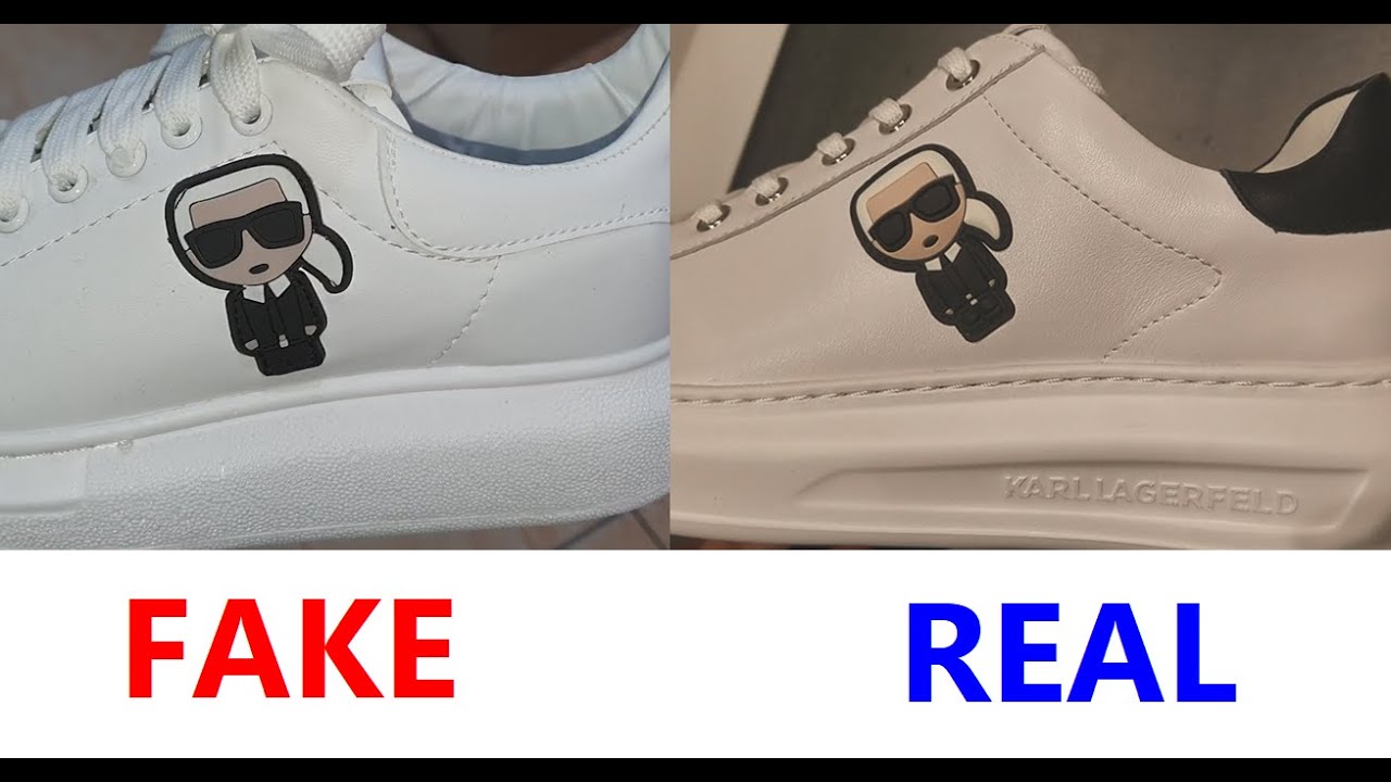 Karl Lagerfeld trainers real vs fake. How to spot counterfeit Lagerfeld  shoes - YouTube
