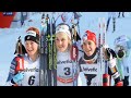 10 km skiathlon Tour de Ski 2017 Stina Nilsson spurtar ner Diggins och Weng i Oberstdorf