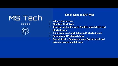 Class 31   Stock types in SAP MM