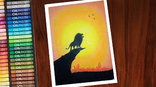 THE LION KING | Oil Pastel Drawing for Beginners | Step by Step | Art OClock