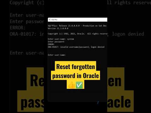 Reset forgotten password in Oracle ✅#shorts #shortsfeed #oracle #viralvideo #ytshorts #database