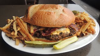 Bokamper's Beast Burger BIG 5lb Bacon, Egg, & Cheeseburger Challenge!!