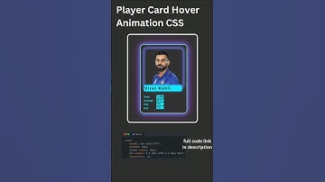 Player Card Hover Animation #htmlcss