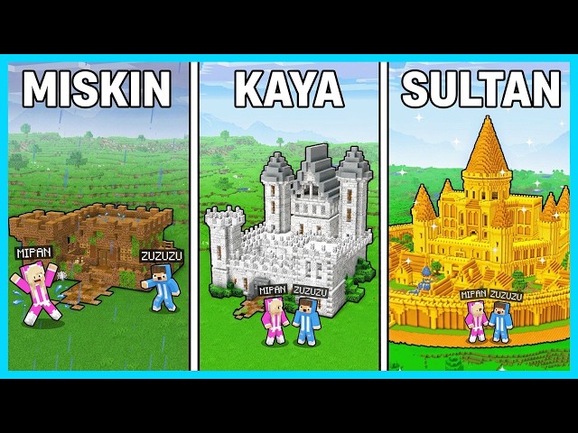 MIPAN & ZUZUZU BUAT KERAJAAN DARI MISKIN SAMPAI KAYA RAYA DI MINECRAFT SURVIVAL!