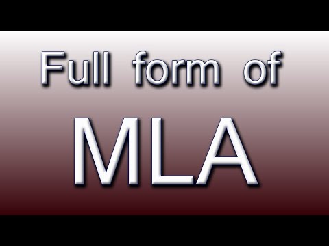 Full Form Of Mla