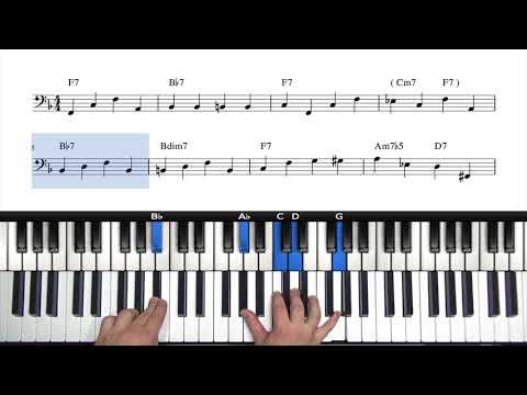 Walking Bass Lines Piano Tutorial  |  5 Minute Masterclass
