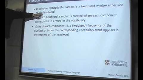 Stephen Clark: "Compositional and distributional models of meaning for natural language"