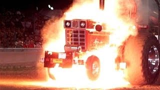 Traktor,  tractor pulling Fire ball with dragon fire first full pull. [Fire Ball]