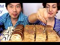 MUKBANG/ МУКБАНГ  МЕДОВИК/ЗЕФИР В БЕЛОМ ШОКОЛАДЕ/БИСКВИТНЫЙ РУЛЕТ! РИСУЮ КОМИКСЫ!?