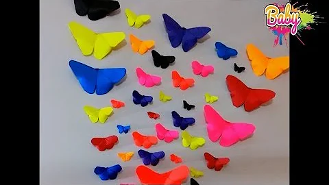 easy white Paper Butterfly wall decoration  How to make Paper Butterfly (5  minutes craft) 