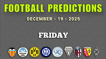 FOOTBALL PREDICTIONS TODAY 19 DECEMBER 2025 | CHAMPIONSHIP PREDICTIONS | BUNDESLIGA | GoalIQ
