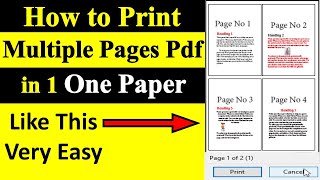 How to Print Multiple Pages PDF in One 1 Paper. 2,3,4,...etc pages in Single Sheet.