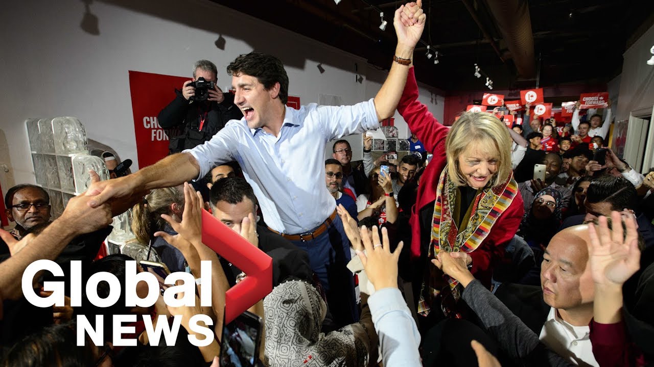 Canada Election: Justin Trudeau speaks with supporters in Richmond Hill, Ont. liberals canada