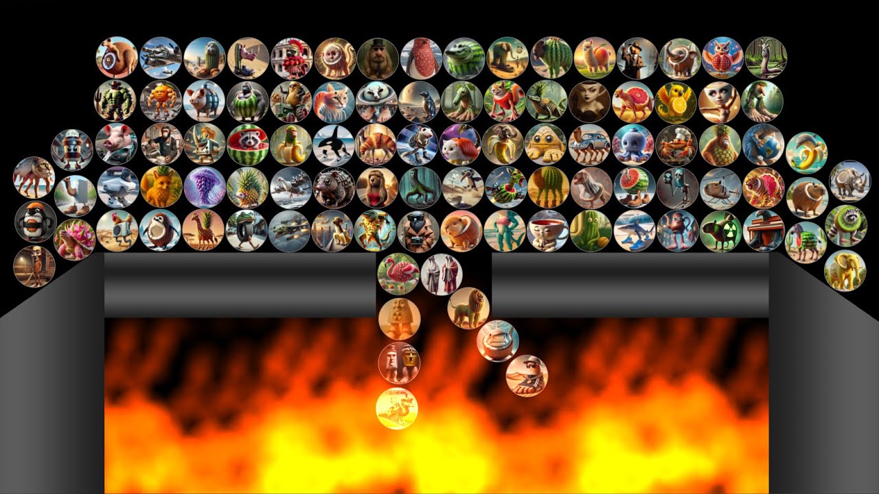 ALL 105 Italian Brainrot Survival Marble Race In Algodoo | Jery's Marbles