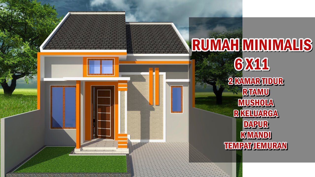  DESAIN  RUMAH  MINIMALIS UKURAN  6  X  11  IDAMAN KELUARGA 