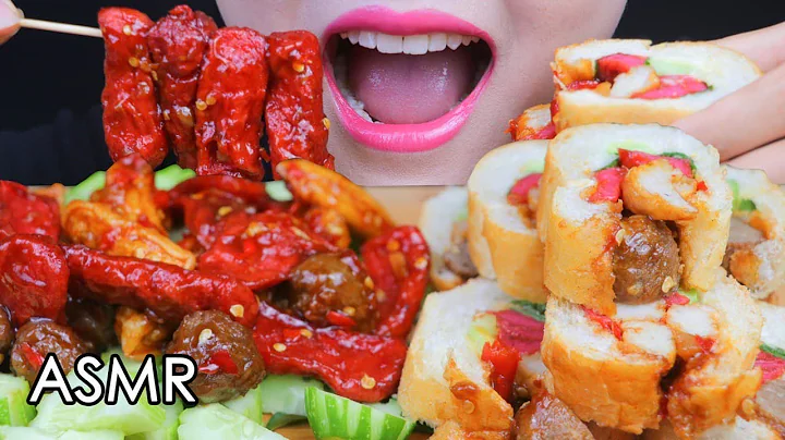 ASMR Special Spicy Bread With Fried Meatballs (Spicy Food Eating) | PAN-ASMR