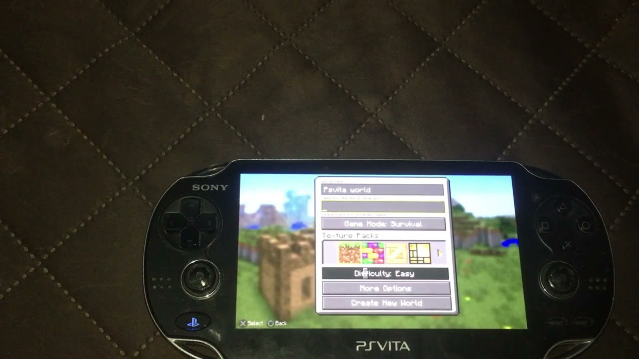 Playing Minecraft ps vita edition (remastered edition) - YouTube