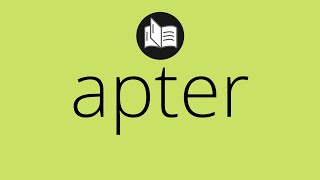 What Apter Means Meaning Of Apter Apter Meaning Apter Definition