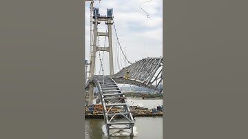 Steel Bridge Collapse Into the River #construction #bridge #fail #engineering