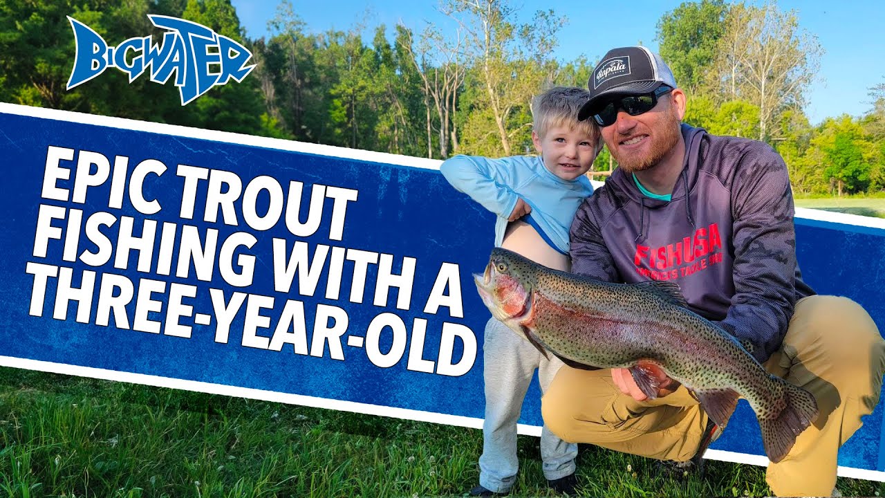 We Took a Three Year Old Kid Fishing for trout at Castalia Fish