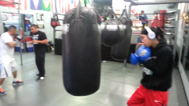 Jenny Vasquez on the heavy bag.
