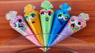 Making Slime With Colorful Cute Piping Bags ! Satisfying Asmr ! Part 254