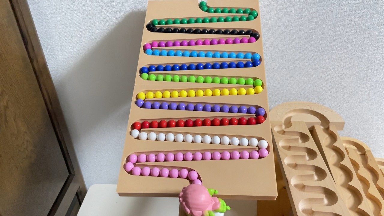 Marble Run Race ASMR ✨ 3D printed track + Snake-shaped wooden track + square track