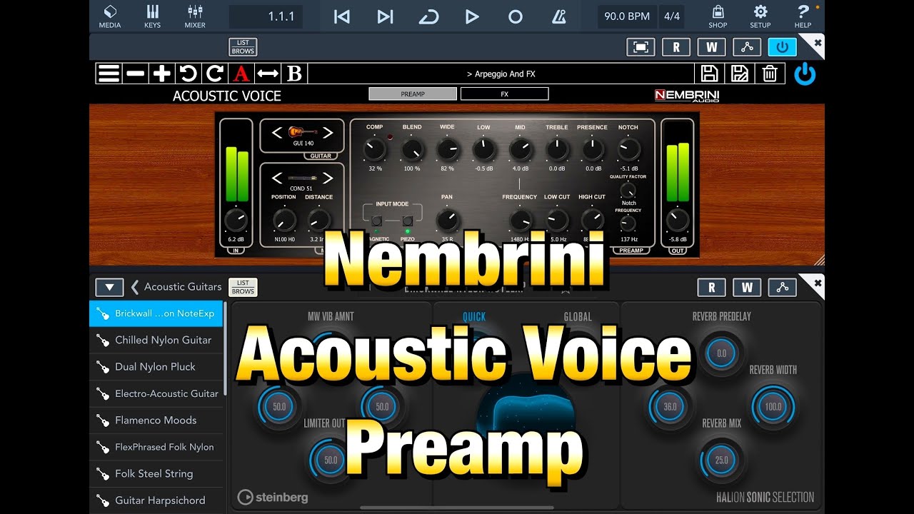 Nembrini Acoustic Voice Preamp Walkthrough & Demo in Cubasis 3.6 with Halion Sonic iPad