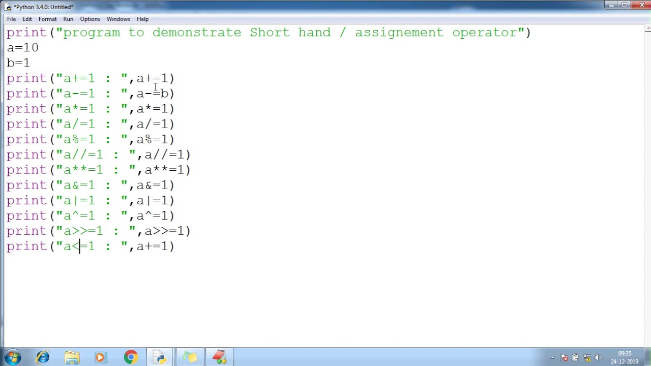 python shorthand variable assignment