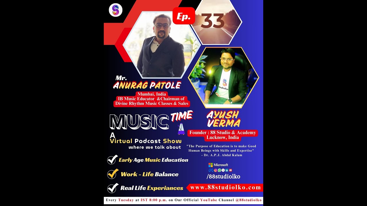 Анураг Патоле IB Музыкальный педагог Мумбаи Индия 88studiolko +91-8604445014 MUSICTIME Podcast